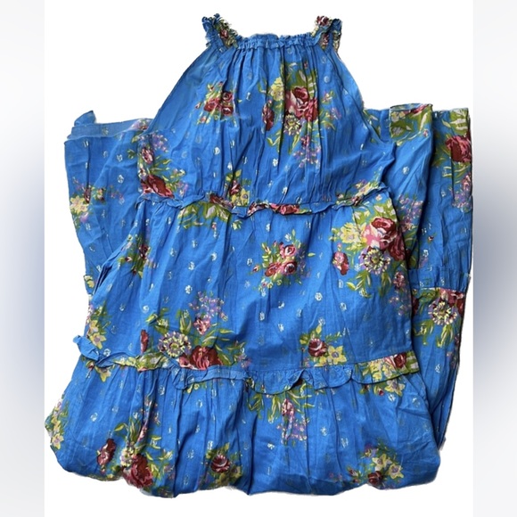 NWT Anthro House Of Harlow 1960 Helena Floral Halter Maxi Dress Blue Size XS - Picture 6 of 14